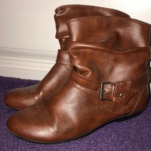 Brown Buckle Booties